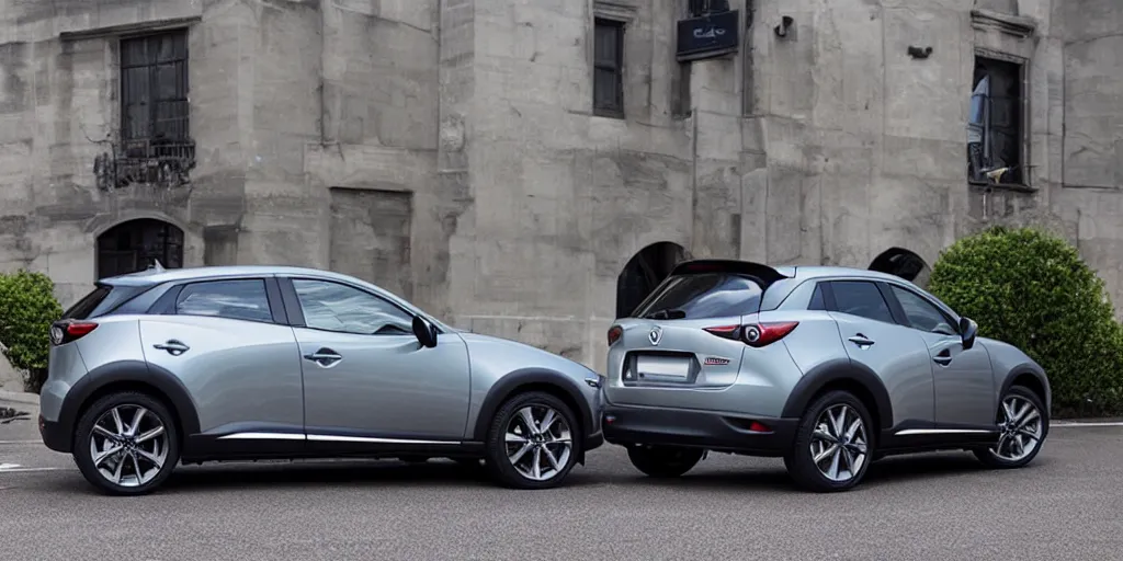 Prompt: a mazda cx 30 combined with a maserati