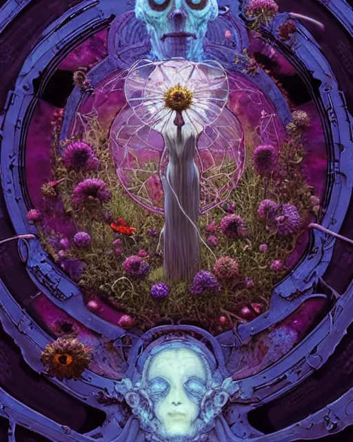 Image similar to the platonic ideal of flowers, rotting, insects and praying of cletus kasady carnage thanos nazgul doctor manhattan chtulu mandelbulb howl's moving castle mandala davinci heavy rain the witcher, d & d, fantasy, ego death, decay, dmt, psilocybin, art by artgerm and greg rutkowski and alphonse mucha