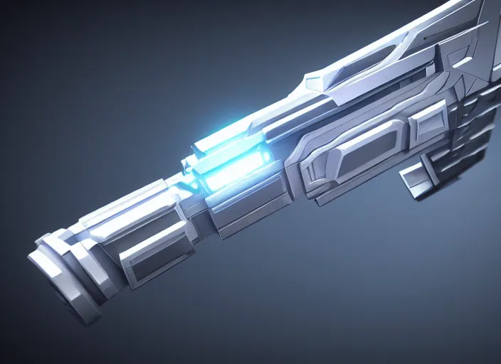 Prompt: futuristic weapon, while background, hyperrealism, no blur, 4 k resolution, ultra detailed