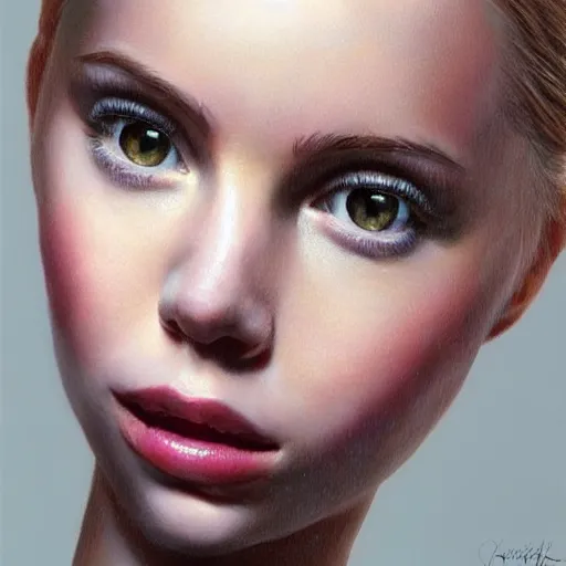 Image similar to ultra realistic portrait of a beautiful woman, so pretty, lovely, stunning look, fantasy, hyperrealism,