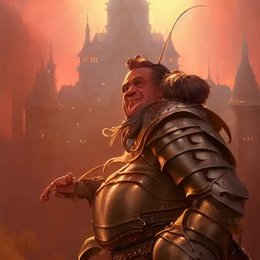 Image similar to Highly detailed portrait of danny devito as a knight, unreal engine, fantasy art by Greg Rutkowski, Loish, Rhads, ferdinand knab, Makoto Shinkai and Lois van baarle, ilya kuvshinov, rossdraws, Tom Bagshaw, alphonse mucha, global illumination, radiant light, detailed and intricate environment