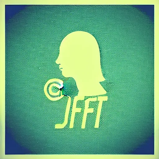 Image similar to “JEFF” text, JEFF “(((JEFF)))))” text logo, simple white background Victo Ngai, Kilian Eng