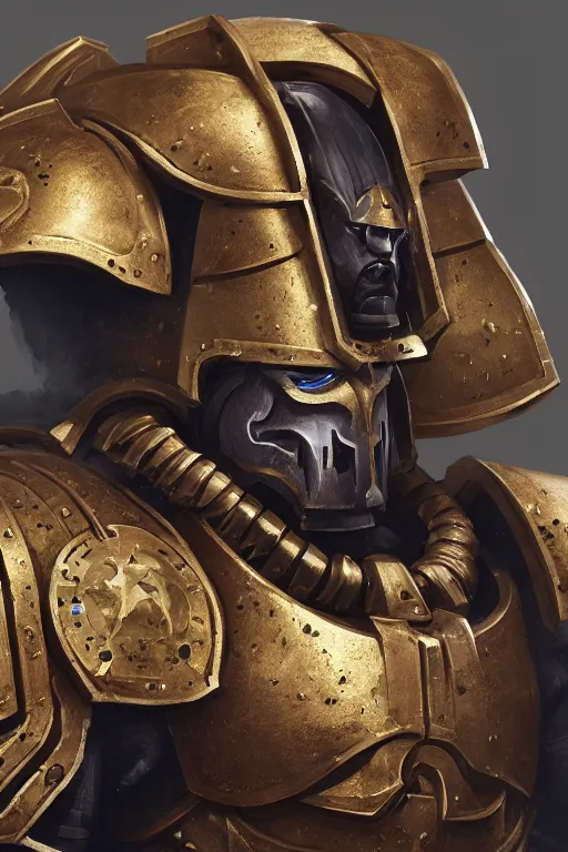 Image similar to armor portrait heros warhammer 4 0 k horus heresy fanart - the primarchs emperor by johannes helgeson animated with vfx concept artist & illustrator global illumination ray tracing hdr fanart arstation zbrush central hardmesh 8 k octane renderer comics stylized