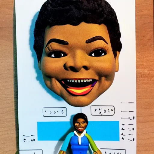 Prompt: maya angelou inventing calculus, stop motion vinyl action figure, plastic, toy, butcher billy style