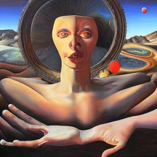 Prompt: fear lost, surrealism, oil on canvas, high detail, masterpiece