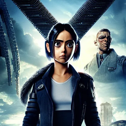 Image similar to portrait of alita battle angel