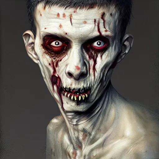 Prompt: head portrait of a slim and young stephen morrissey as a zombie, 7 days to die zombie, fine art, award winning, intricate, elegant, sharp focus, cinematic lighting, rimlight, digital painting, 8 k concept art, art by z. w. gu, art by brom, art by michael hussar, 8 k
