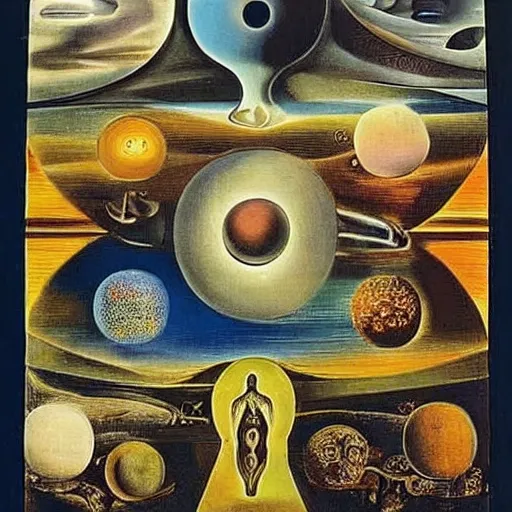 Prompt: the multiverse by salvador dali