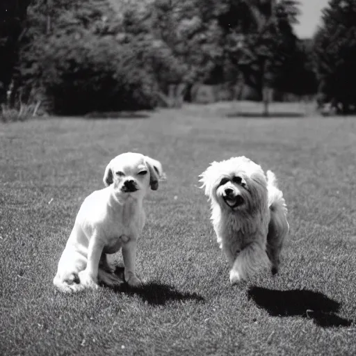 Prompt: 3 5 mm photo of playing dogs