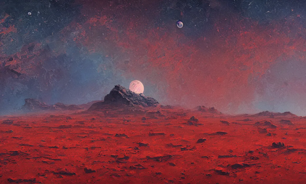 Image similar to mars and moon ground by alena aenami artworks in 4 k