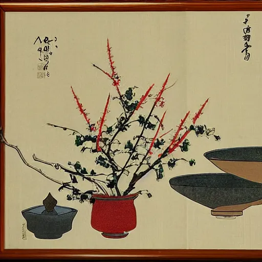 Prompt: photo of japanese ikebana, high detail