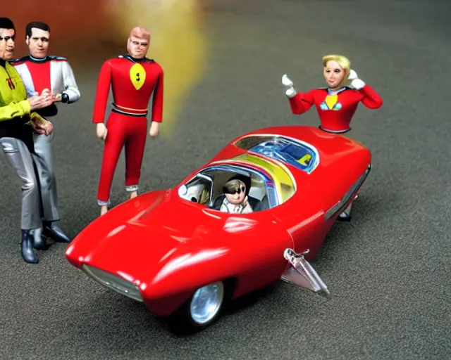 Prompt: Supermarionation, Supercar, Fireball XL5, Stingray, Thunderbirds