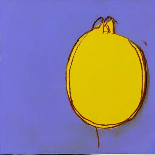 Image similar to “ a painting of a lemon by andy warhol ”