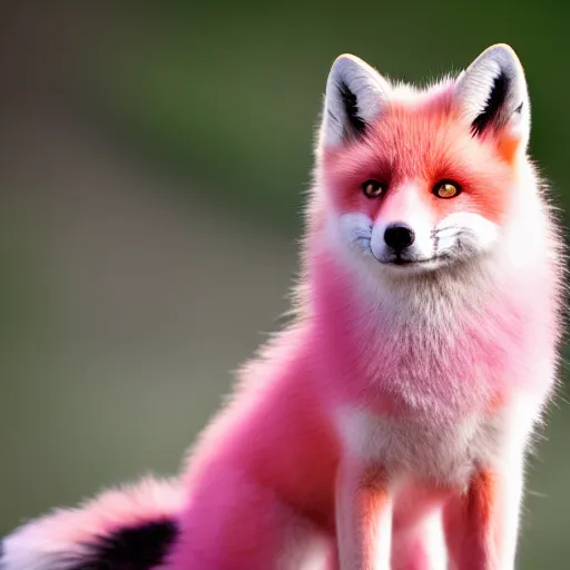 Image similar to pink fox, blue background, 8 k, 8 5 mm f 1. 8