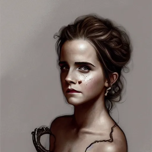 Image similar to Africa, beautiful portrait of Very funny actress Emma Watson like monkey face looking like an old monkey, Emma Watson actress blended monkey face, like , powerful , magic, thunders, dramatic lighting, intricate, wild, highly detailed, digital painting, artstation, concept art, smooth, sharp focus, illustration, art by artgerm and greg rutkowski and alphonse mucha, footage