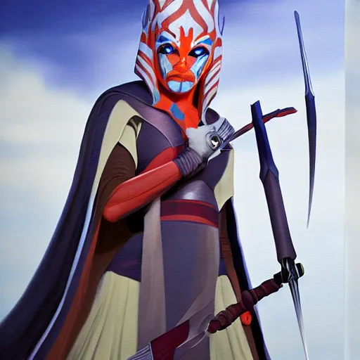 Image similar to Ahsoka Tano, elden ring boss, matte painting, detailed, elden ring, oil on canvas