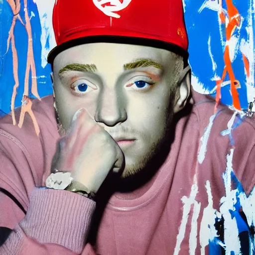 Image similar to warhol. ss and mac miller, art by craig wiley, kehinde wiley, smooth, clear face, sharp focus, 8 k, hd