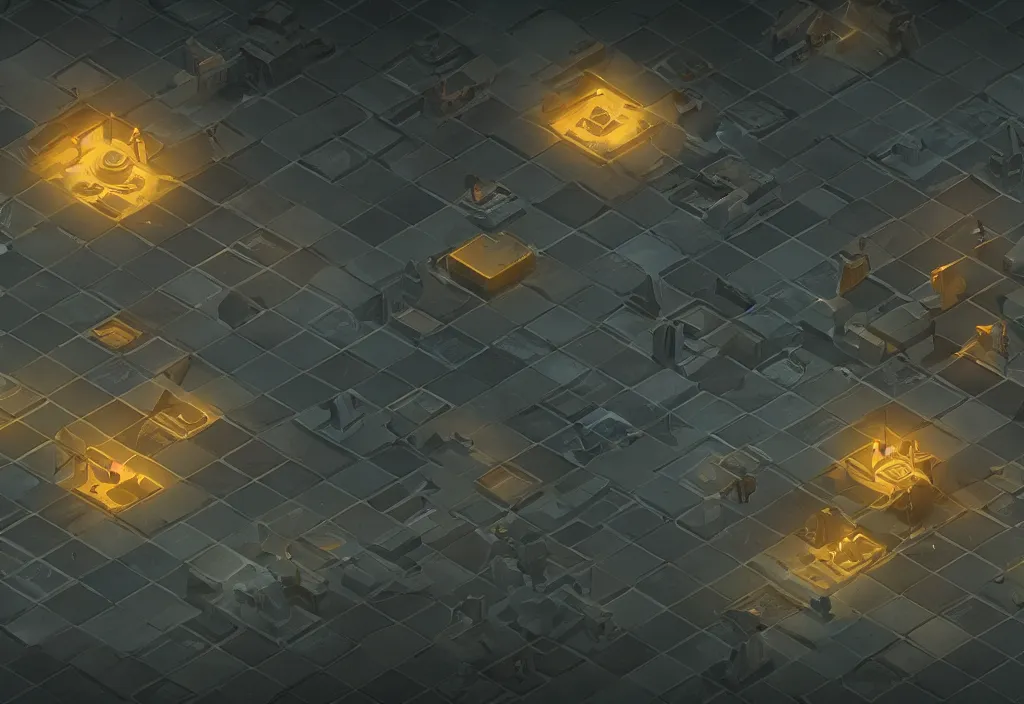 Image similar to isometric hades art cinematic lighting, 4 k