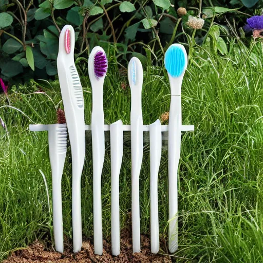 Image similar to toothbrush garden fence