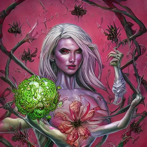 Prompt: apple being corroded by flowers jean sebastien rossbach jeff easley jen bartel