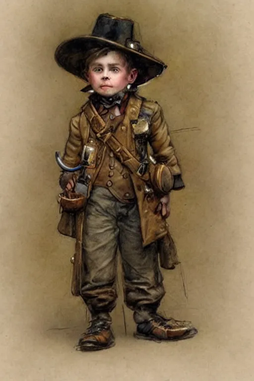 Image similar to (((((portrait of boy dressed as steampunk inventor explorer costume . muted colors.))))) by Jean-Baptiste Monge !!!!!!!!!!!!!!!!!!!!!!!!!!!