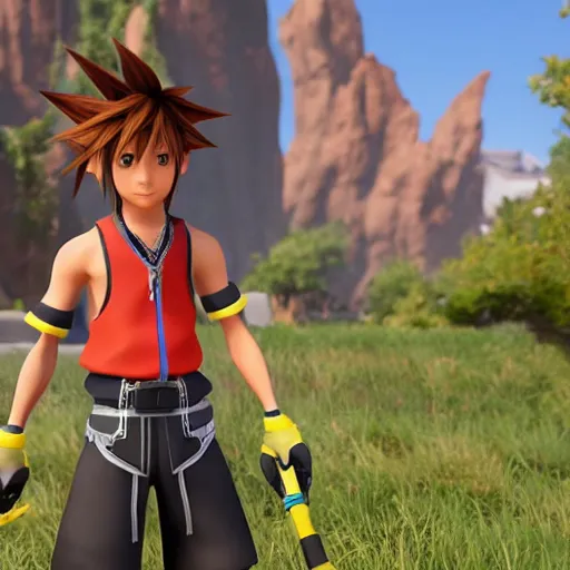 Prompt: sora, from kingdom hearts, as a character in apex legends, source engine, high resolution