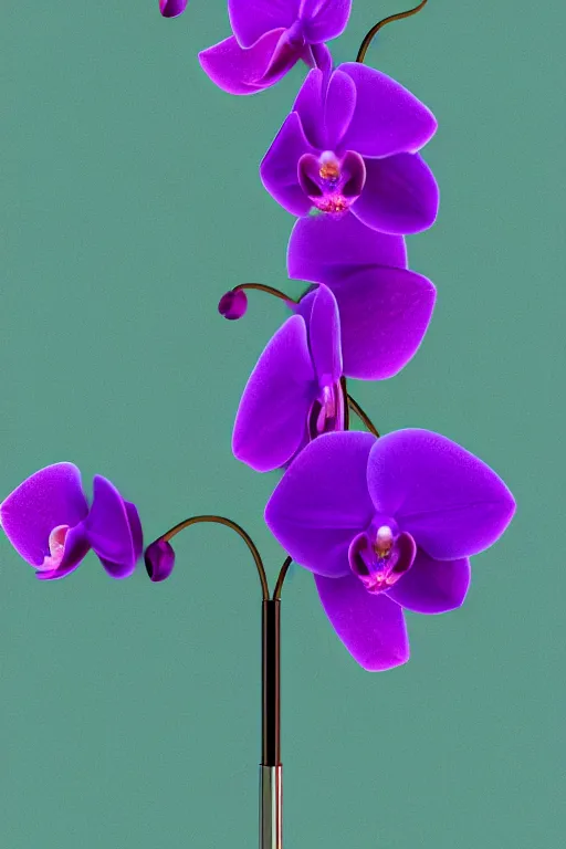 Prompt: a purple and blue orchid, ( ( ( ( jonathan zawada ) ) ) ) a computer rendering by agnes lawrence pelton, featured on polycount, computer art, rendered in cinema 4 d, octane render, rendered in maya