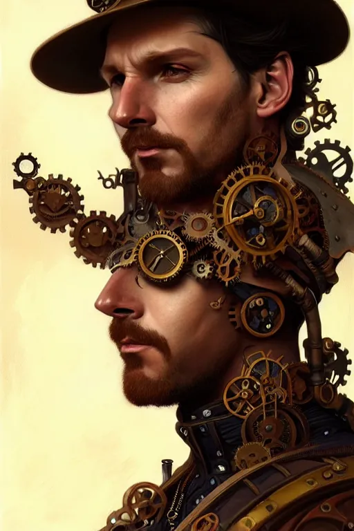 Prompt: Portrait of steampunk Lionel Messi, D&D, face, fantasy, intricate, elegant, highly detailed, digital painting, artstation, concept art, smooth, sharp focus, illustration, art by artgerm and greg rutkowski and alphonse mucha