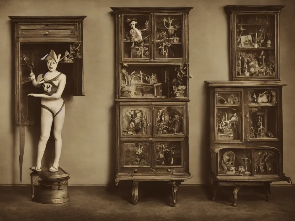 Image similar to old photography of pikachu in a victorian cabinet decor, man ray, alfred ghisoland, gregory crewdson, miss aniela, erwin olaf, 4 k