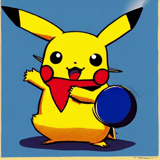 Image similar to pikachu kicking a big ball