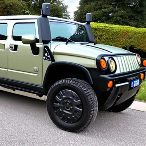 Image similar to a hummer mixed with a mini cooper