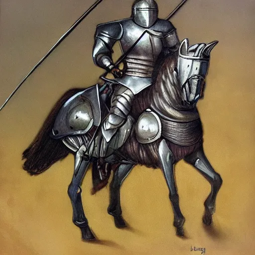 Image similar to knight in dazzling, shining armor, with many reflections on it from all directions