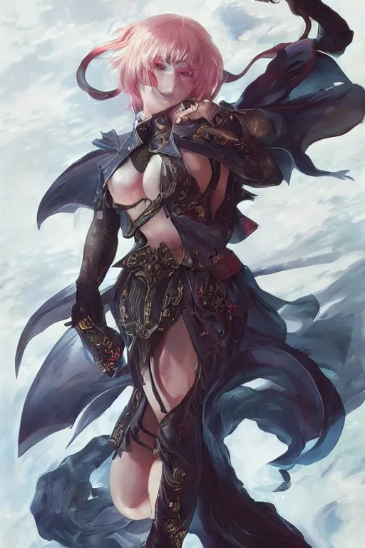 Prompt: manga cover art d & d, full body portrait, mixed media, seductive look, chromatic aberration, hyper realistic, highly detailed, headshot, digital painting, trending on artstation, concept art, sharp focus, illustration, art by artgerm and greg rutkowski and ayami kojima