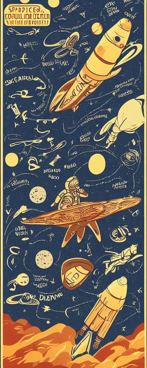 Prompt: poster, space explorer, glory, wealth, exploration, discovery.