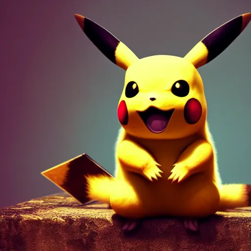 Image similar to photography of a realistic pikachu animal, 8 k, cinematic lighting, natural background, trending on artstation, pokemon