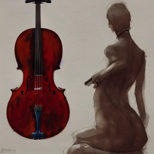 Image similar to body as a cello by greg rutkowski