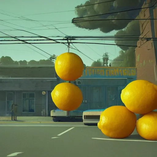 Image similar to “the existence of lemons by Simon Stalenhag, trending on artstation, 8k, octane rendered, highly detailed”