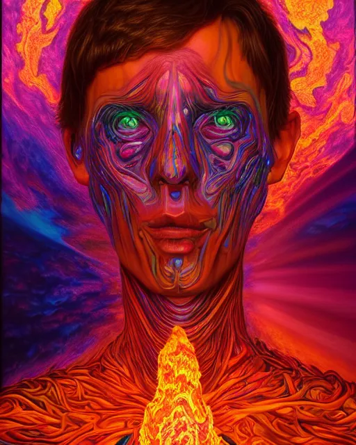 Prompt: portrait ultra dimensional terminator entity, accidentally tripping on dmt and acid, psychedelic experience, overwhelming psychosis of self realization and burning awakening, ultra high definition, unreal engine 5, hyperrealism, masterpiece composition, by casey weldon, barclay shaw 8 k photorealistic