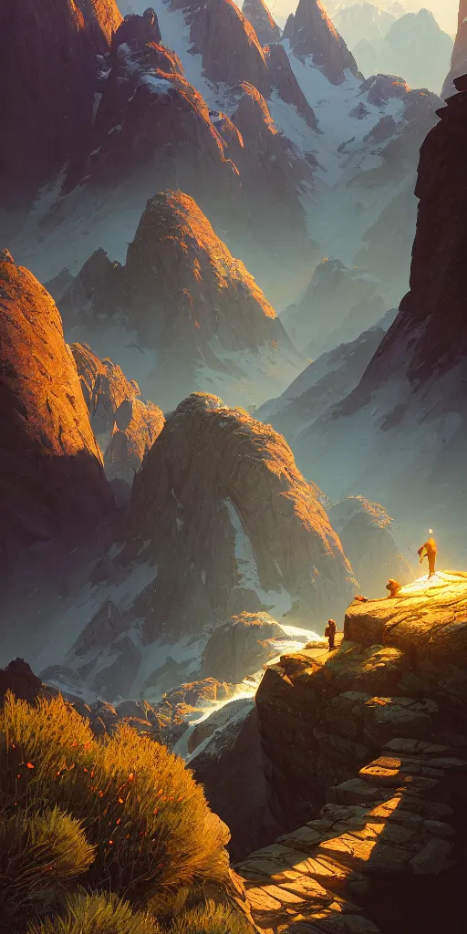 Image similar to highly detailed mountain, gta v, stephen bliss, unreal engine, fantasy art by greg rutkowski, loish, rhads, ferdinand knab, makoto shinkai and lois van baarle, ilya kuvshinov, rossdraws, tom bagshaw, global illumination, radiant light, detailed and intricate environment