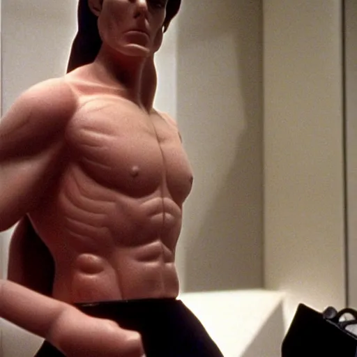 Prompt: statue of Christian Bale, by Arno Breker, in American Psycho (1999)