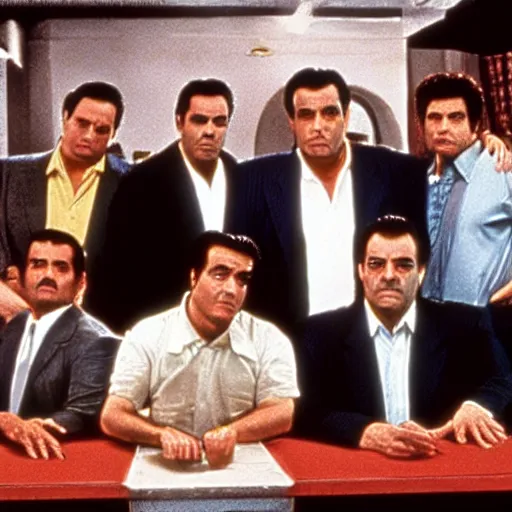 Prompt: movie poster film still of goodfellas with the cast of seinfeld