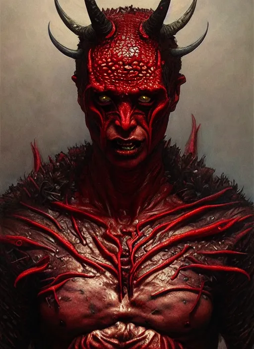 Prompt: devil man intricate skin pattern texture, savage, full body, maniacal, hyper realistic, extremely detailed, dnd character art portrait, dark fantasy art, intricate fantasy painting, dramatic lighting, vivid colors, deviant art, artstation, by edgar maxence and caravaggio and michael whelan and delacroix.