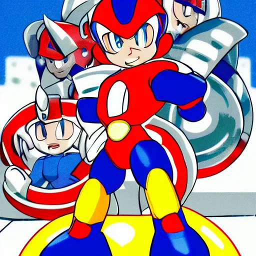 Image similar to mega man vs maga man real