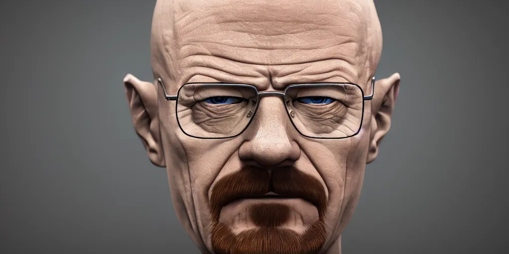 Image similar to walter white in 3 d, blender, octane render, 3 d render, realistic, unreal engine, trending on sketchfab, studio light, 4 k, 8 k