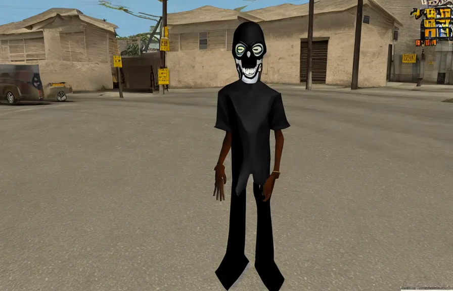 Prompt: grim reaper as a GTA San Andreas character