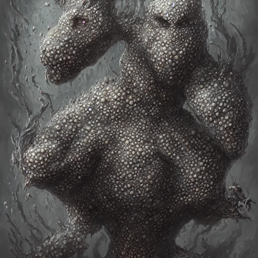 Image similar to trypophobia monster, D&D character, highly detailed, digital fantasy character, painted portrait, artstation, concept art, hard focus, illustration