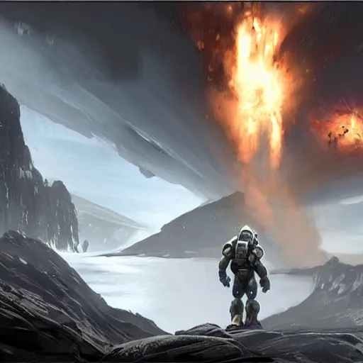 Prompt: concept art prometheus sequel meets halo, cinematic