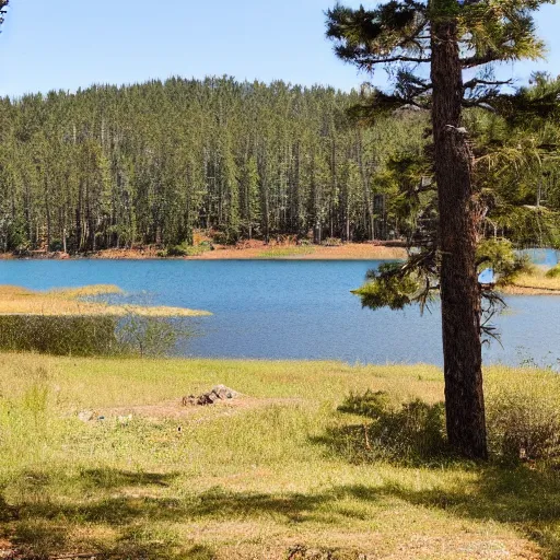 Image similar to photo of the lake in pine forest