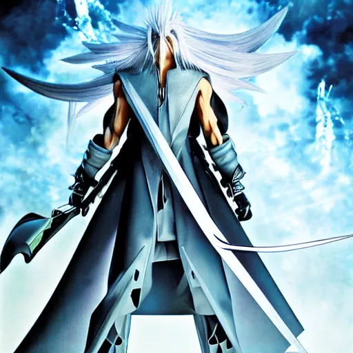 Prompt: sephiroth at the brink of existence by tetsuya nomura