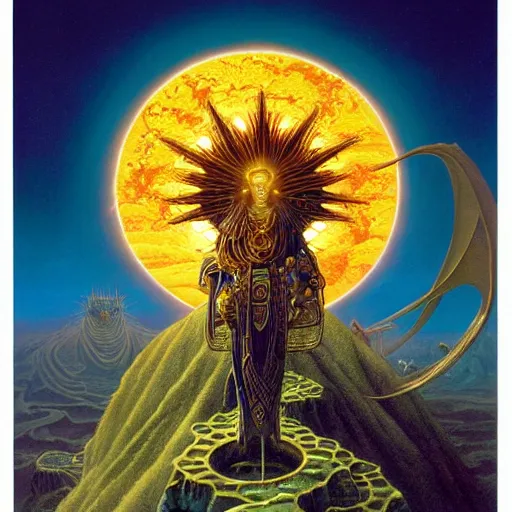 Image similar to The Sun King, by James C. Christensen and Michael Whelan and Bruce Pennington
